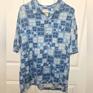 EUC- TOMMY BAHAMA 100% SILK SHORT SLEEVE SHIRT XL